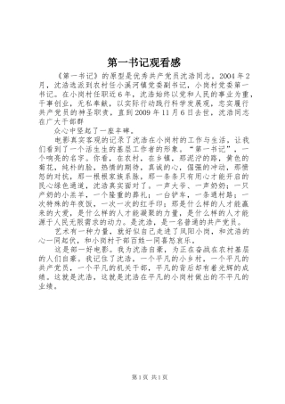 第一书记观看感
