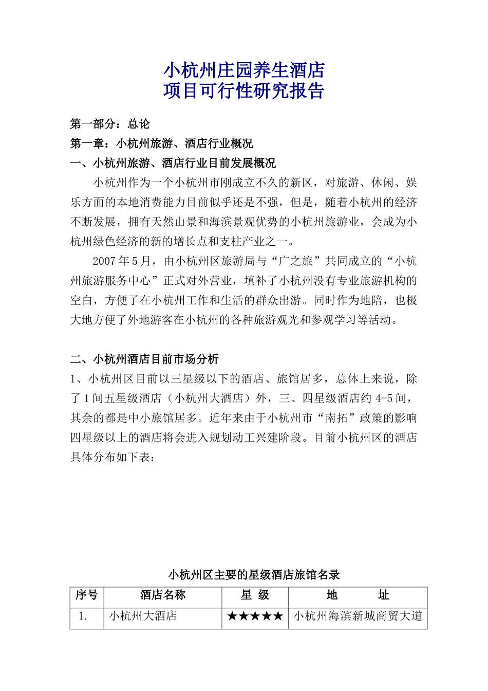 养生酒店可行性报告_第1页