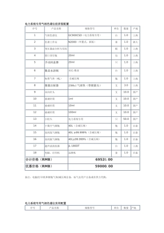 电力系统专用气相色谱仪经济型配置