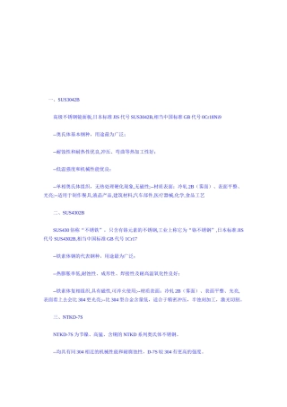 冷冲压材料特性介绍