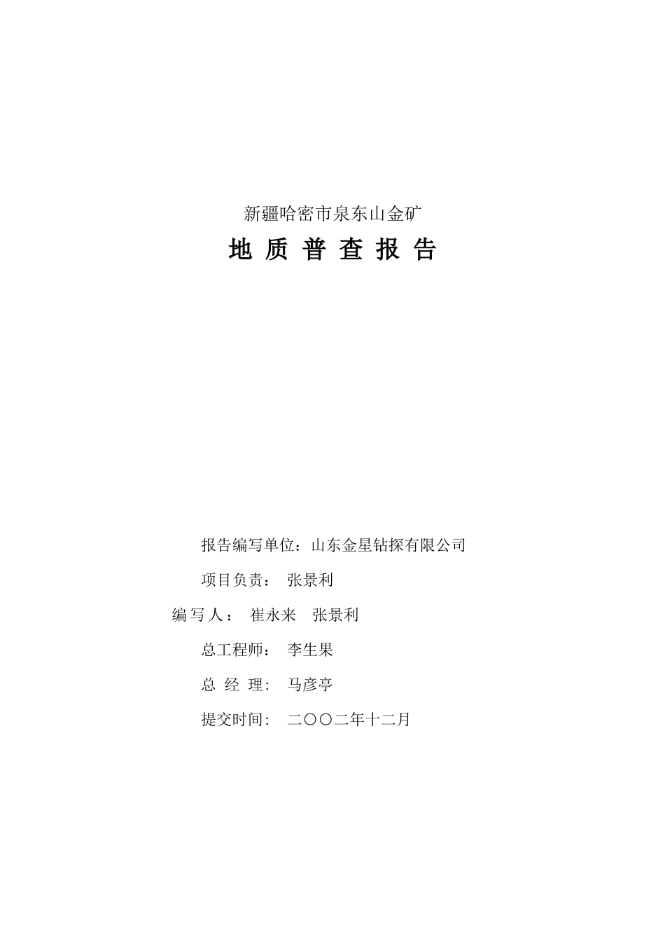 泉东山金矿地质普查报告正稿_第2页