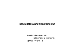 临沂同益国际珠宝批发城策划报告