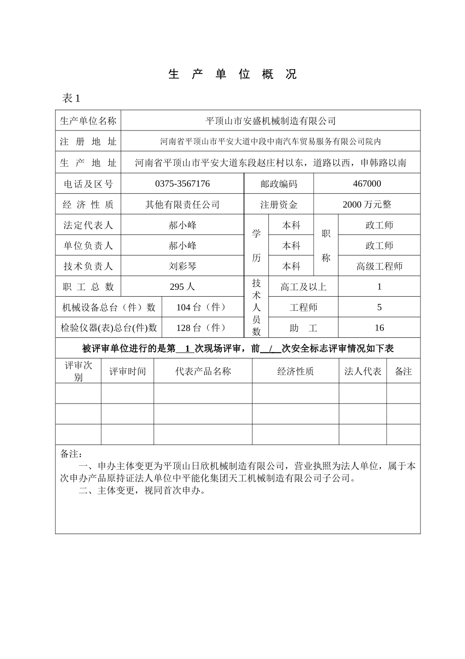 机械制造有限公司评审资料_机械产品_第3页