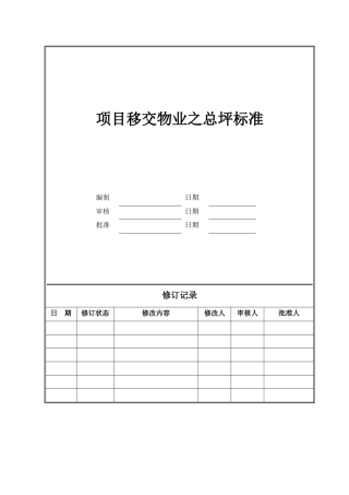 项目移交物业之总平移交标准