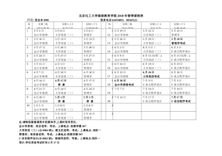 北京化工大学继续教育学院XXXX年春季课程表