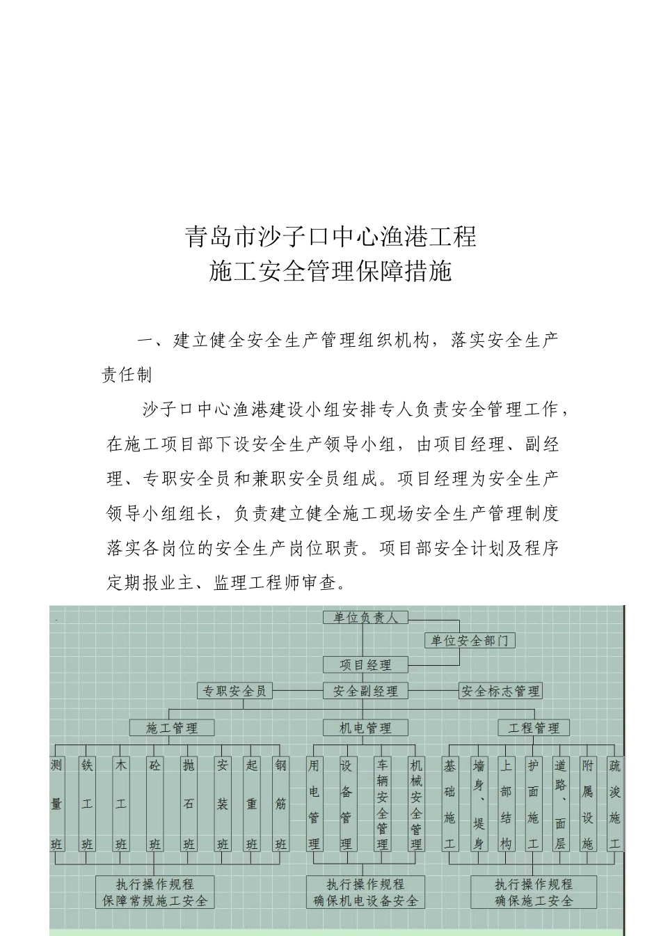 青岛市某工程施工安全管理保障措施_第1页