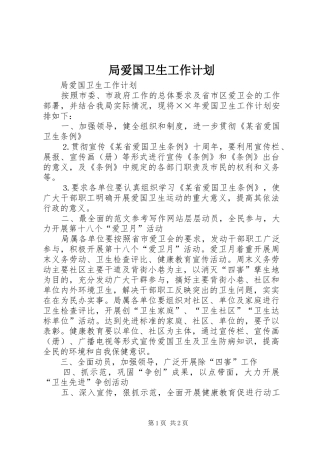 局爱国卫生工作计划 