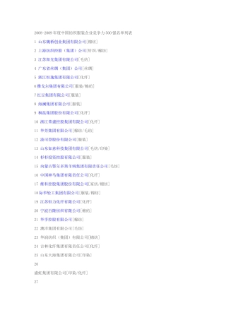 08-09中国服装500强