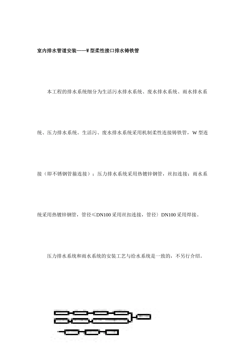 W型柔性铸铁排水管及试验施工工法_第1页