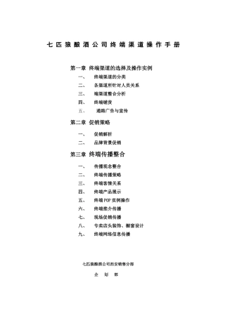 适合快消和酒类产品的终端渠道操作手册
