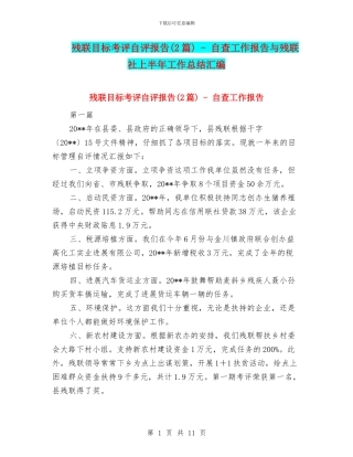 残联目标考评自评报告