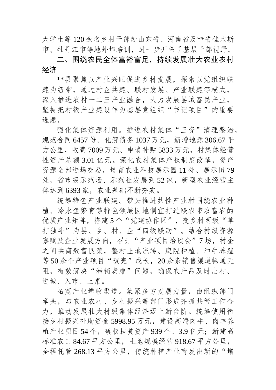 在2024年全市抓党建促乡村振兴暨基层党建重点工作推进会上的汇报发言_第3页