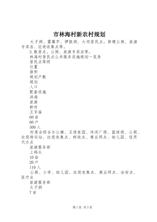 市林海村新农村规划 