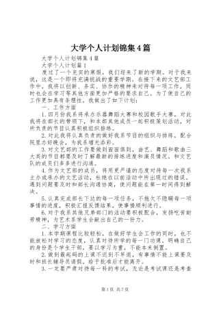 大学个人计划锦集4篇