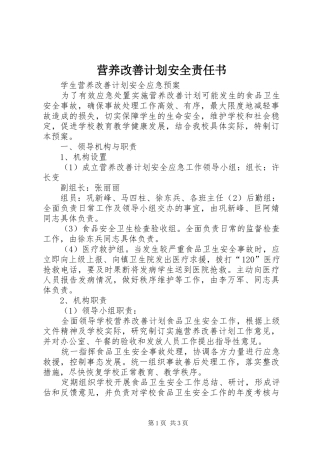 营养改善计划安全责任书 