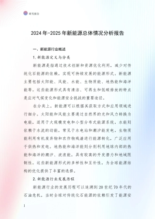 2024年-2025年新能源总体情况分析报告