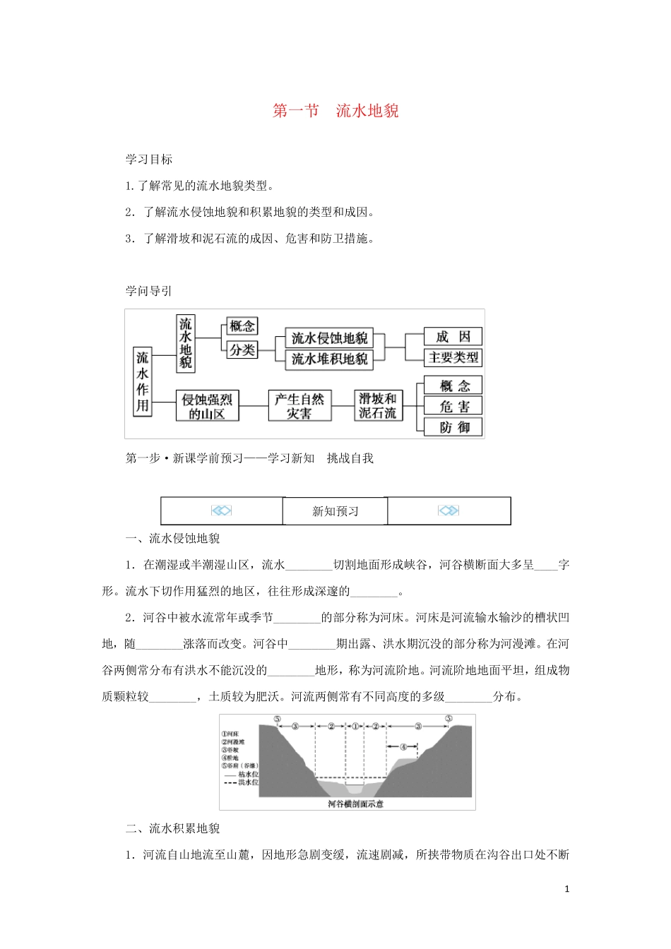 2024_2025学年新教材高中地理第二章地球表面形态第一节流水地貌学案湘教版必修第一册_第1页