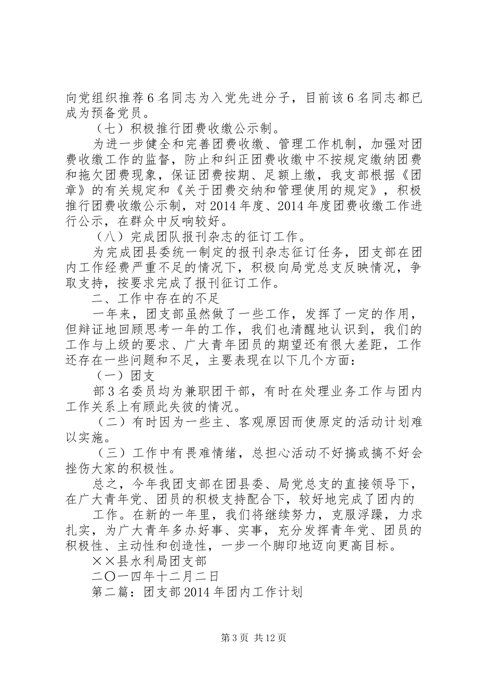 团支部XX年团内工作总结(精选多篇)_第3页