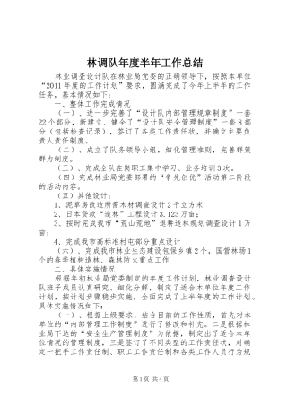 林调队年度半年工作总结