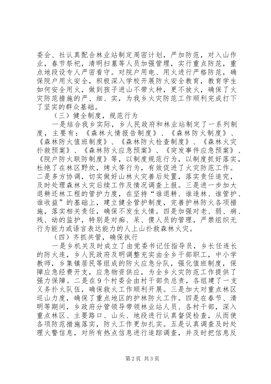 乡镇火灾防范工作总结_第2页