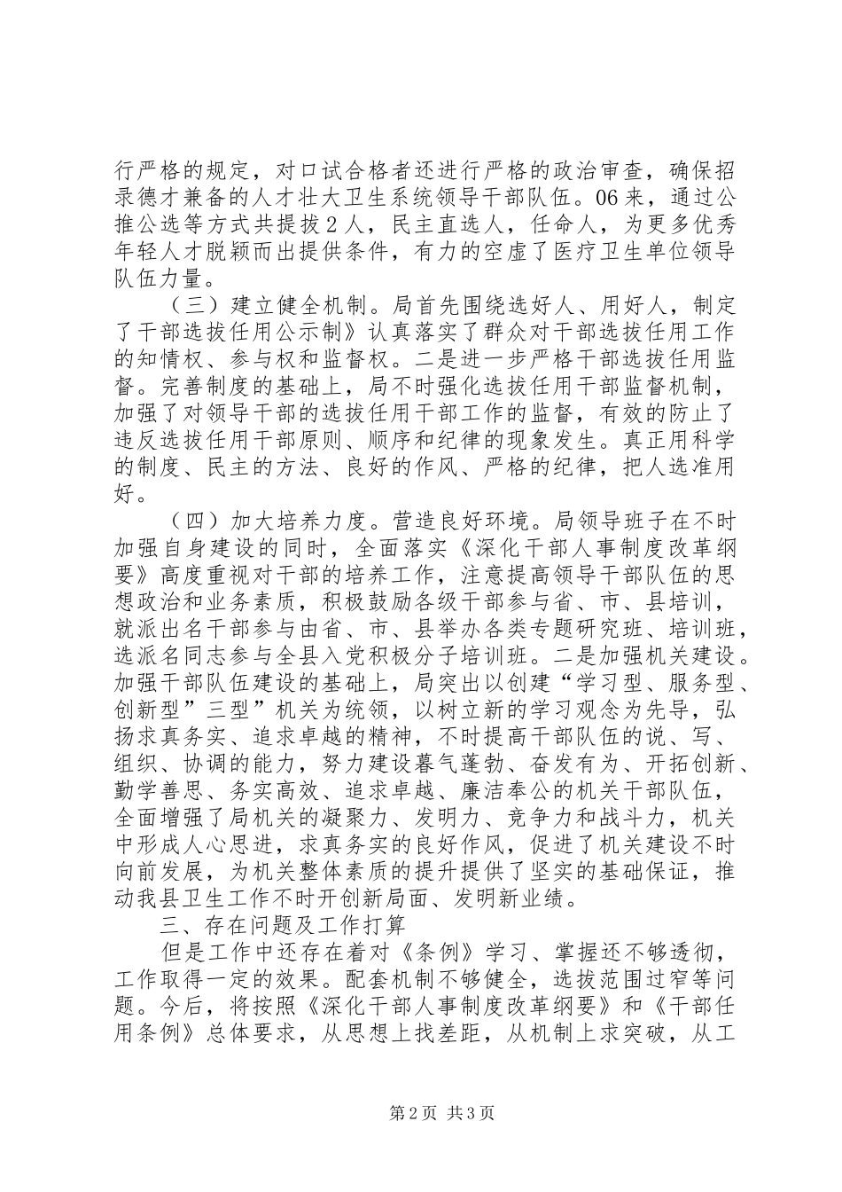 卫生局干部选拔情况总结_第2页