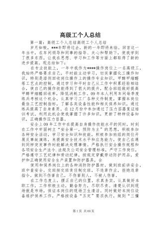 高级工个人总结