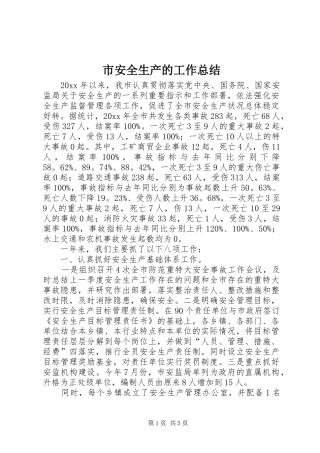 市安全生产的工作总结
