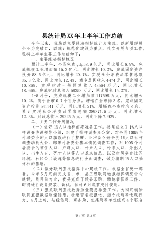县统计局XX年上半年工作总结_1