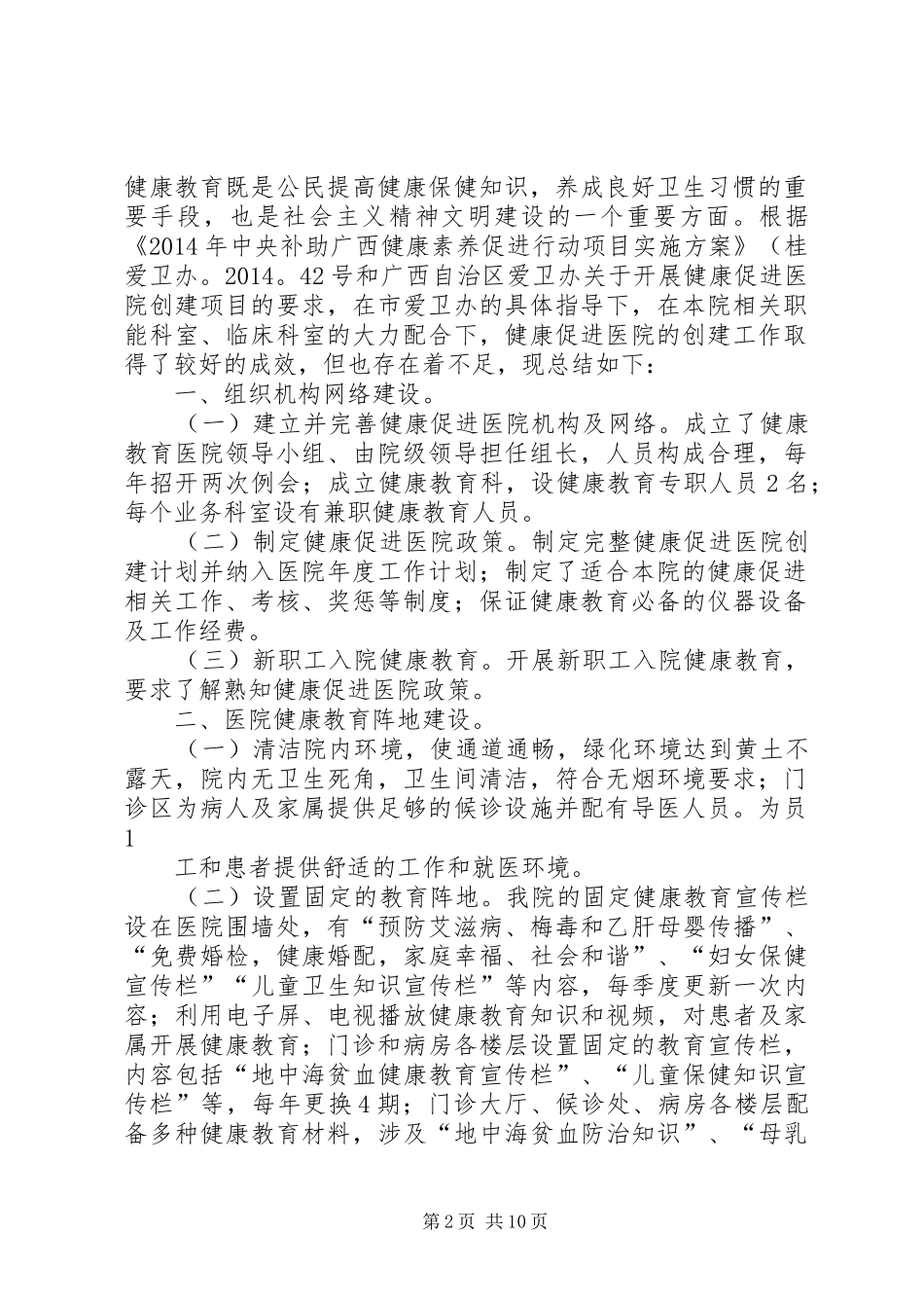 健康促进医院工作总结_第2页