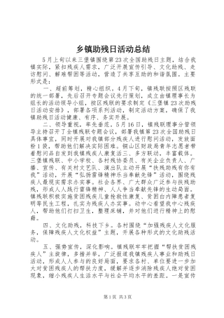 乡镇助残日活动总结_1