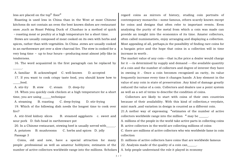 山东省2024年4月高等教育自考专业英语试题_第3页