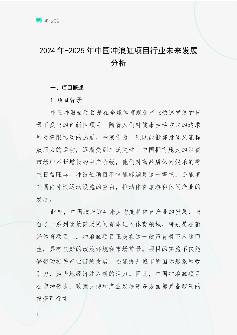 2024年-2025年中国冲浪缸项目行业未来发展分析_第1页