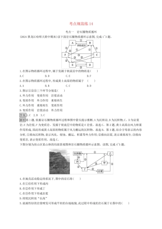 适用于新教材2025版高考地理一轮总复习第一部分自然地理考点规范练14鲁教版