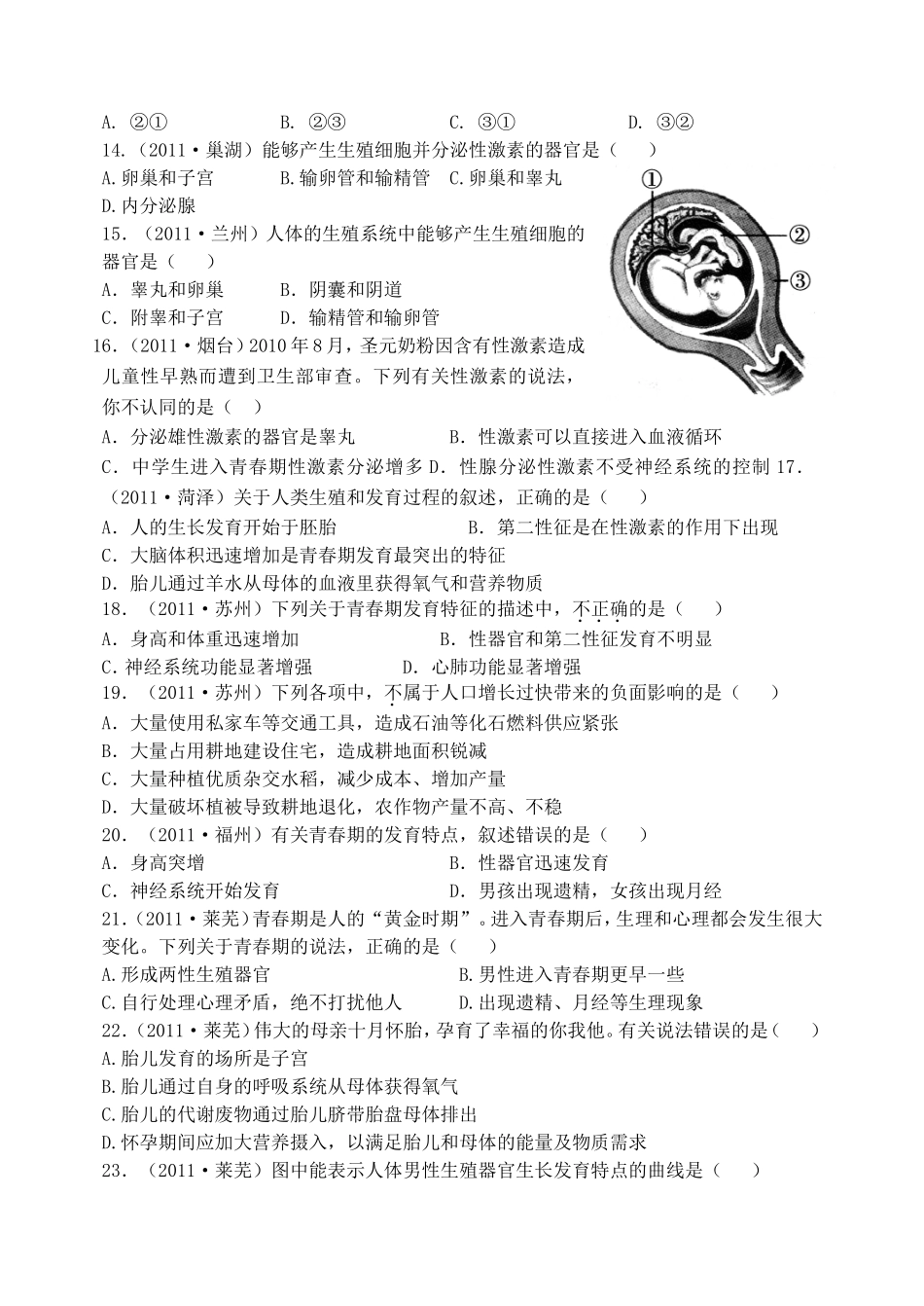 生物中考备战2014人的由来_第2页