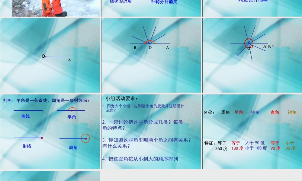 数学　四年级上册　第二单元　《角的分类》3、角的分类