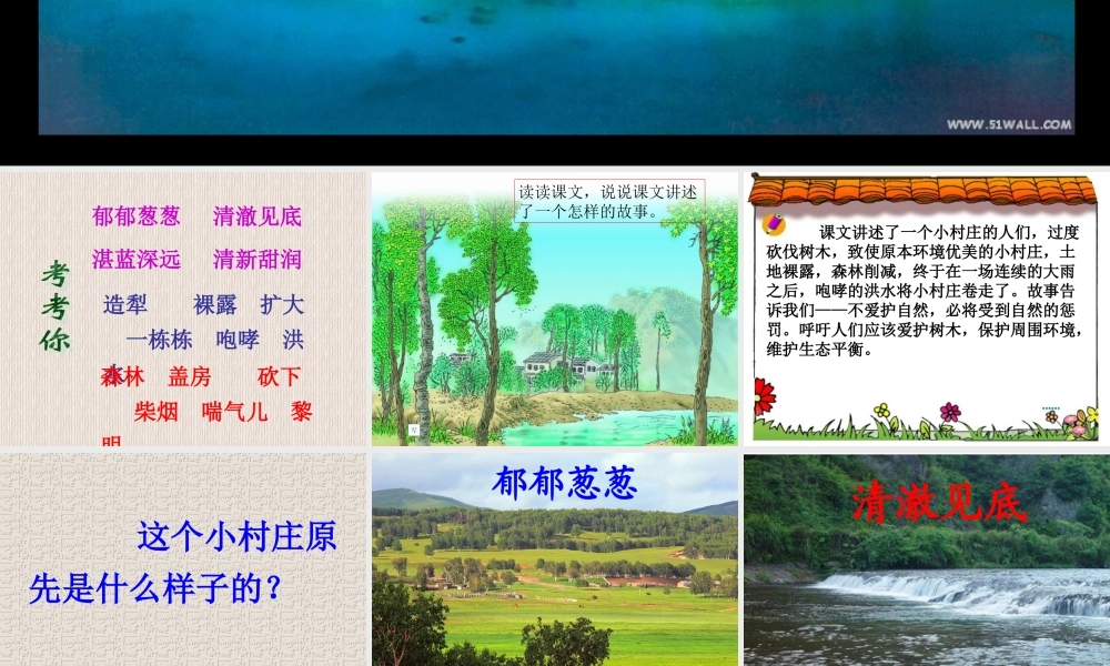 人教版小学语文三年级下册_一个小村庄的故事(公开课的课件)