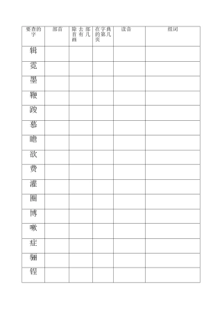 部首查字法查字典