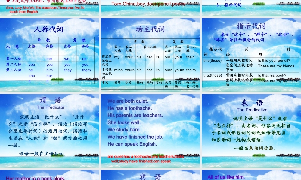 中考英语句子成分专题复习课件