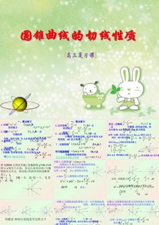 复习：圆锥曲线的切线
