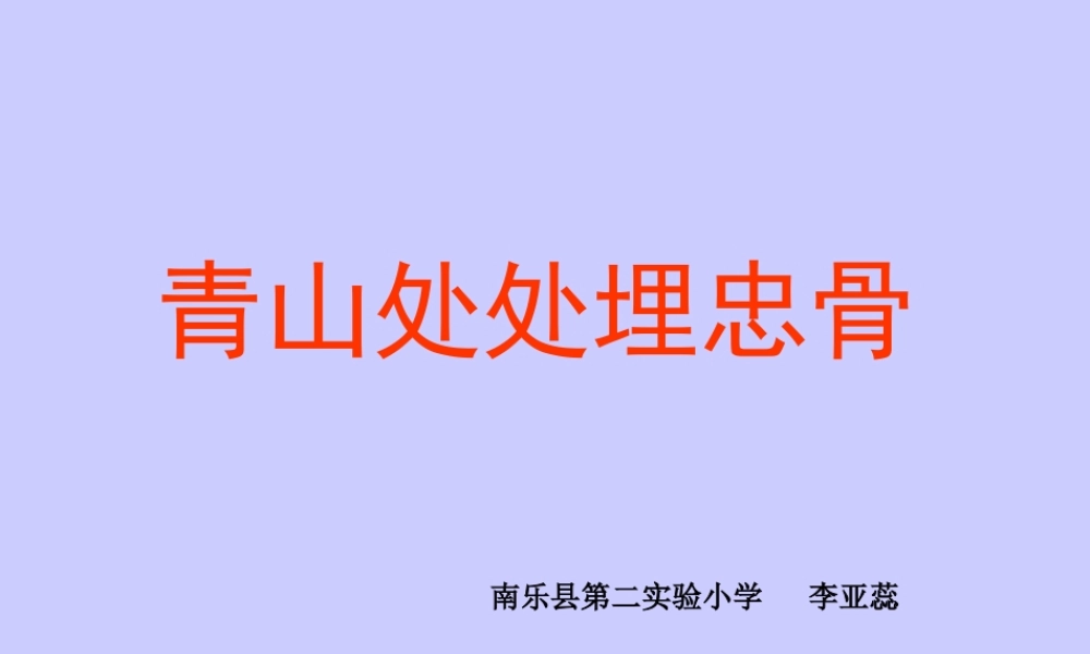 青山处处埋忠骨PPT (2)