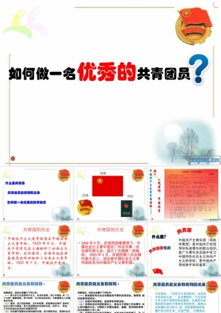 如何做一名优秀的共青团员