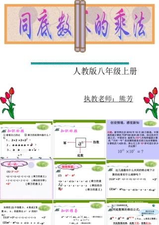 初二数学《同底数幂的乘法》PPT课件