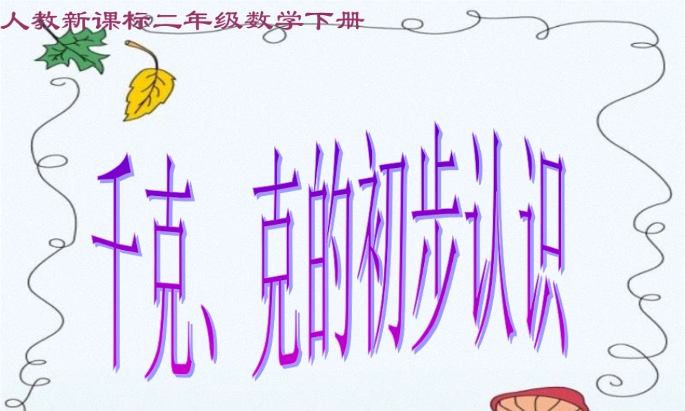 (人教新课标)二年级数学下册课件_克和千克的初步认识