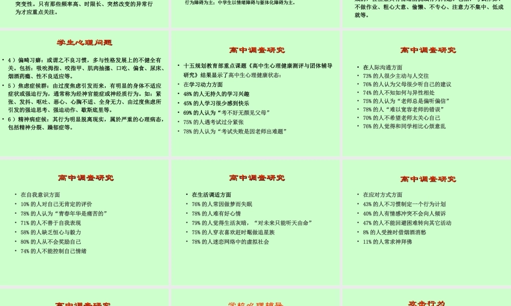 学生常见心理问题与辅导技术