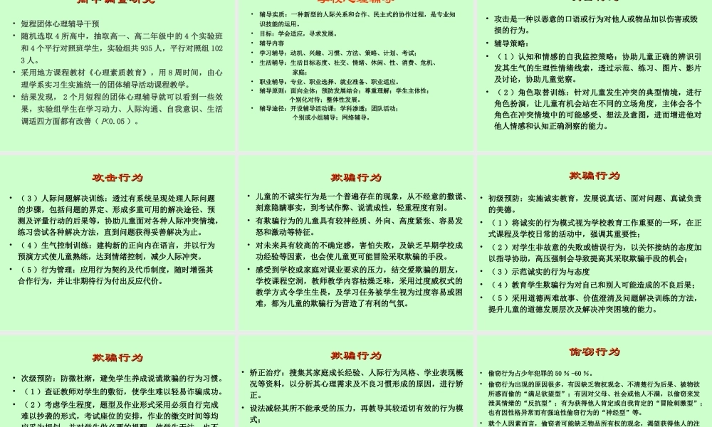 学生常见心理问题与辅导技术
