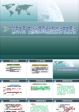 高三地理一轮复习：自然地理环境的整体性与差异性(1)