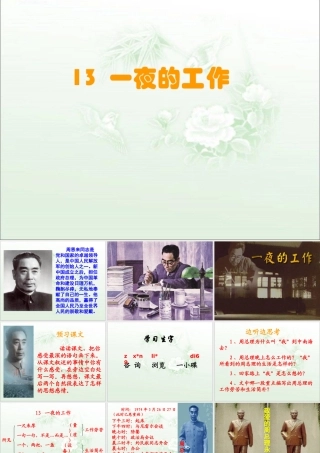 《一夜的工作》教学课件1