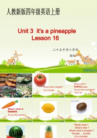(人教版)四年级英语上册课件_unit3_lesson16