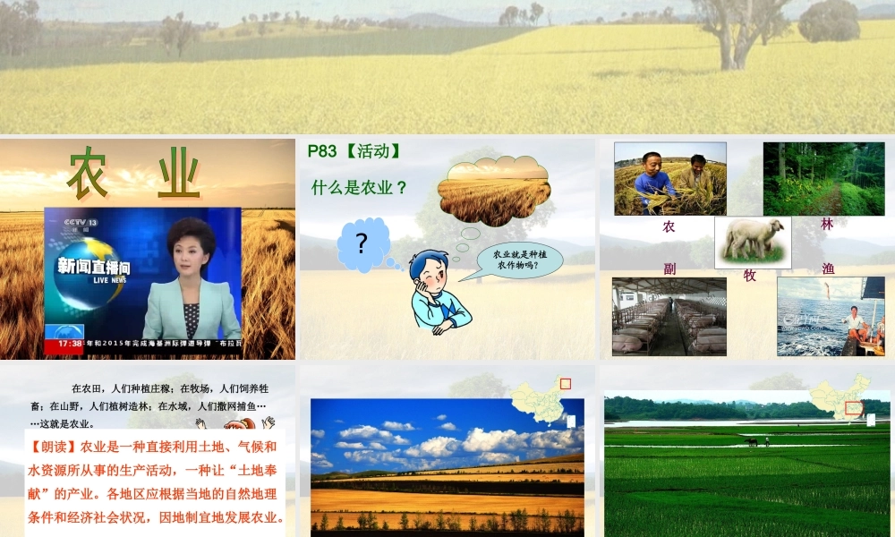 八年级上册湘教版地理第四章第一节__农业(34张)