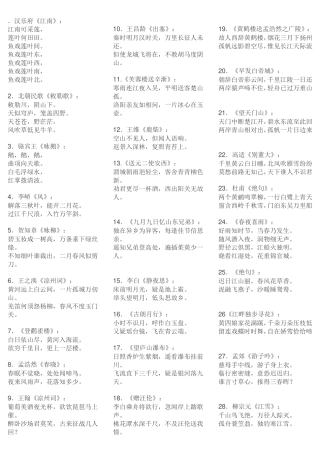 小学生必背古诗词70首